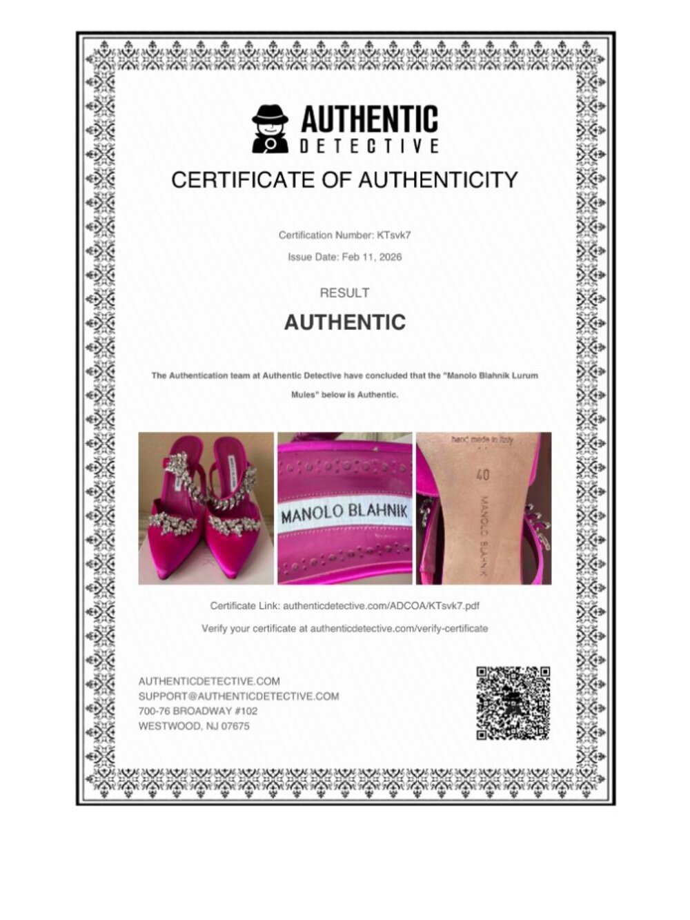 Manolo Blahnik Lurum 90 Pink Satin Crystal Mule Heels w/Box & COA EU 40/US 9-9.5 - Picture 3 of 16